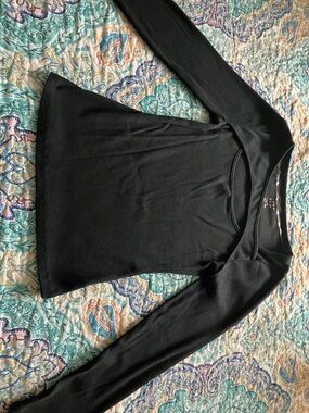 a new day Black Scoop Neck Long Sleeve Top